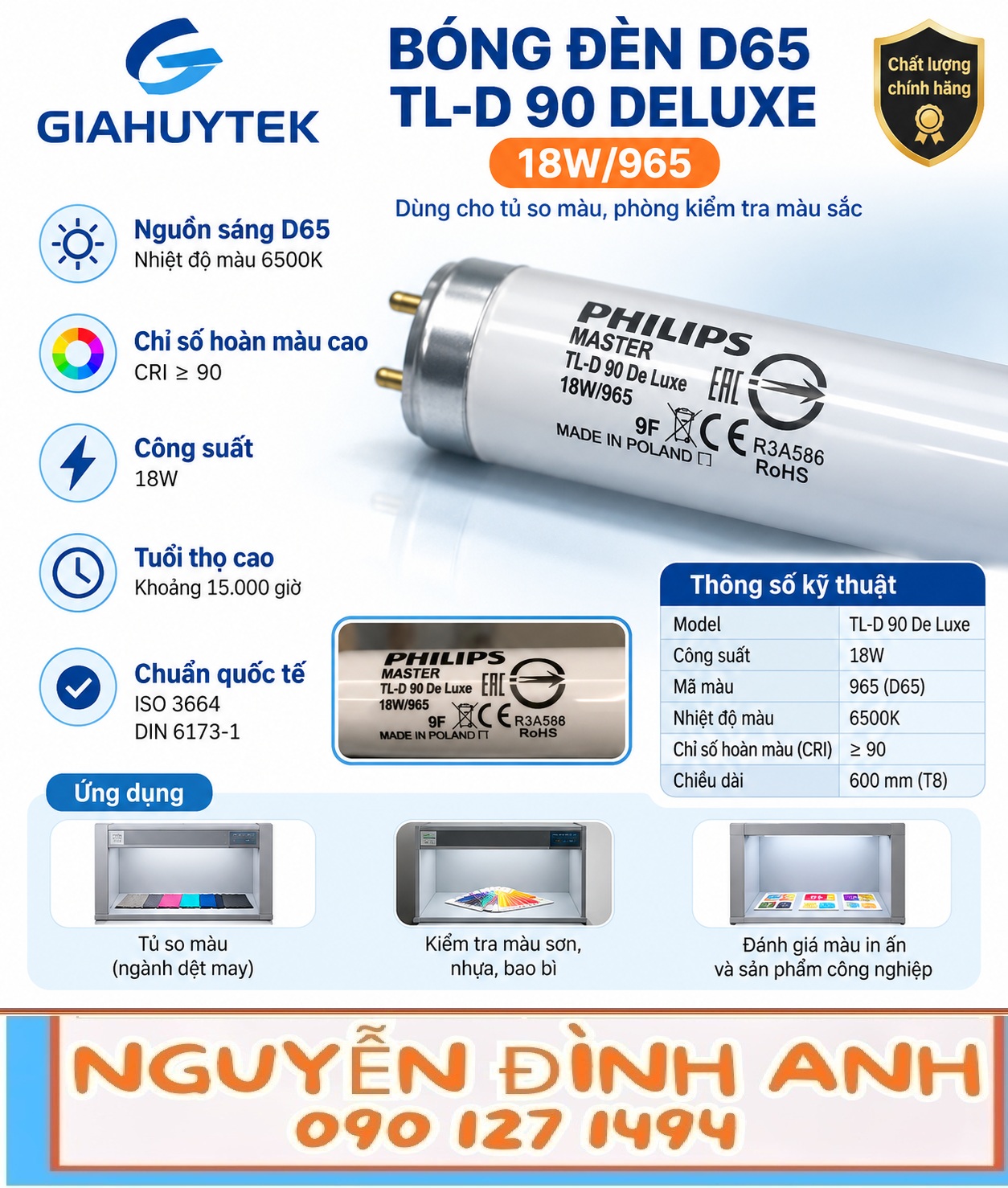 Bóng đèn Philips D65 TL-D 90 De Luxe 18W/965 – Nguyễn Đình Anh